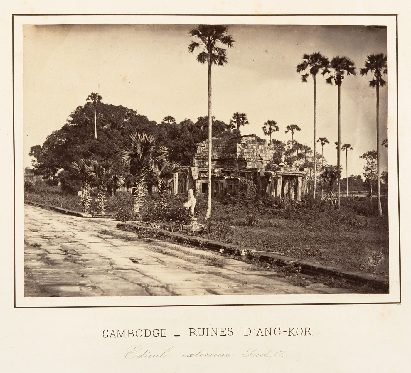 A nineteenth-century photograph of stone architecture at Angkor.