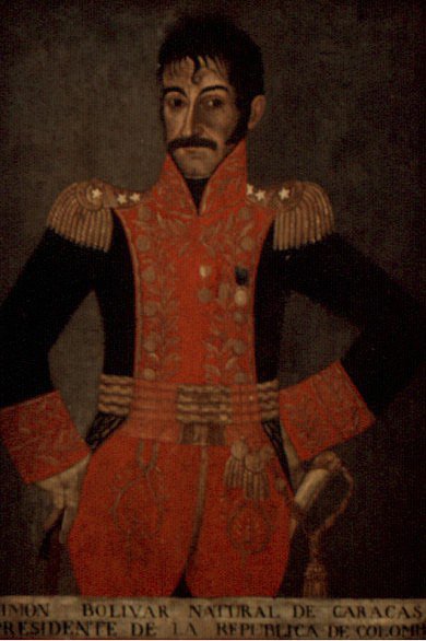 A portrait of Simón Bolívar