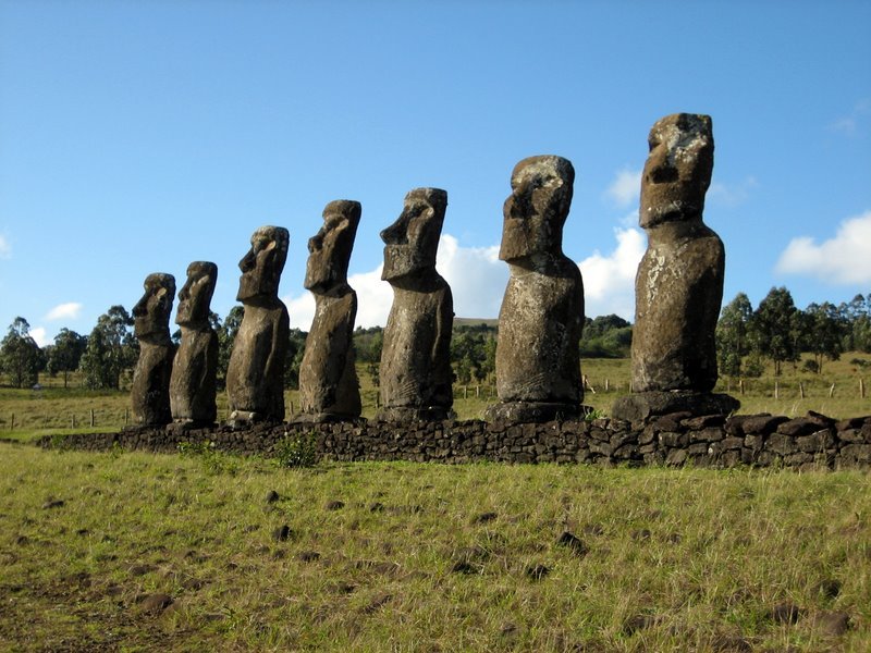 The moai at Ahu Akivi