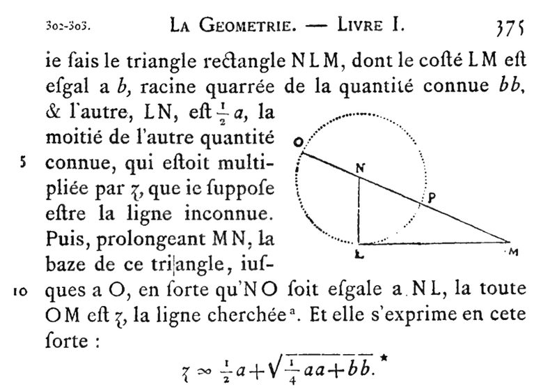Página en francés con un círculo, un triángulo y ecuaciones algebraicas