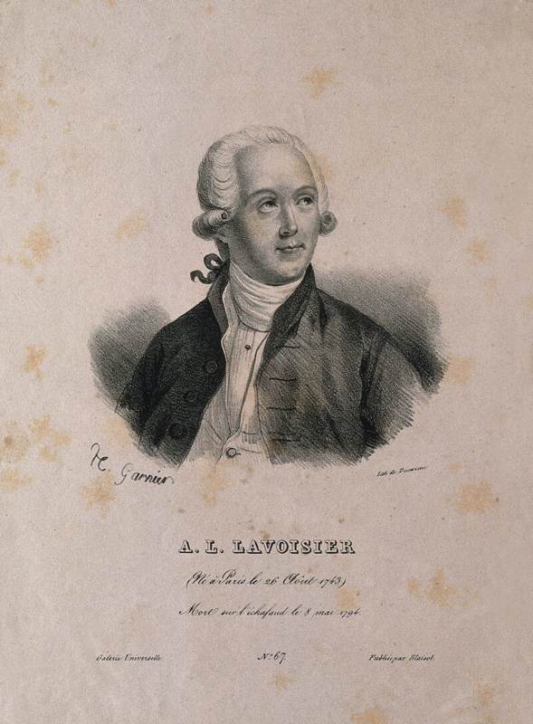 Lithographic portrait of Lavoisier, 1823.