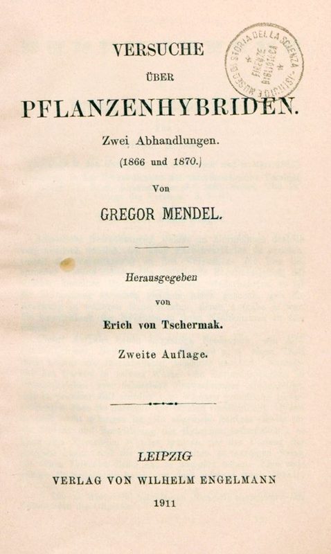 Title page with Mendel’s name, the German paper title and the 1911 imprint