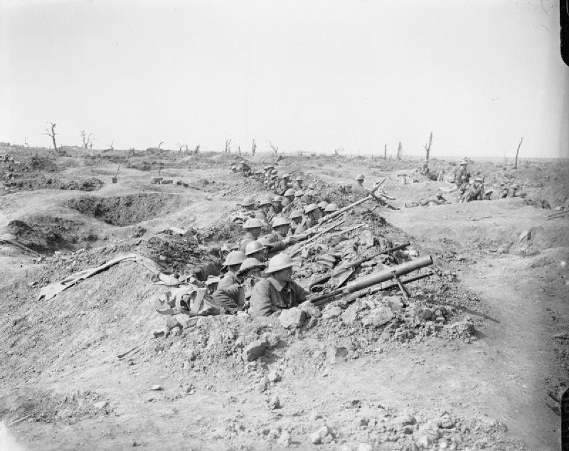 British troops in reserve trenches, 1916